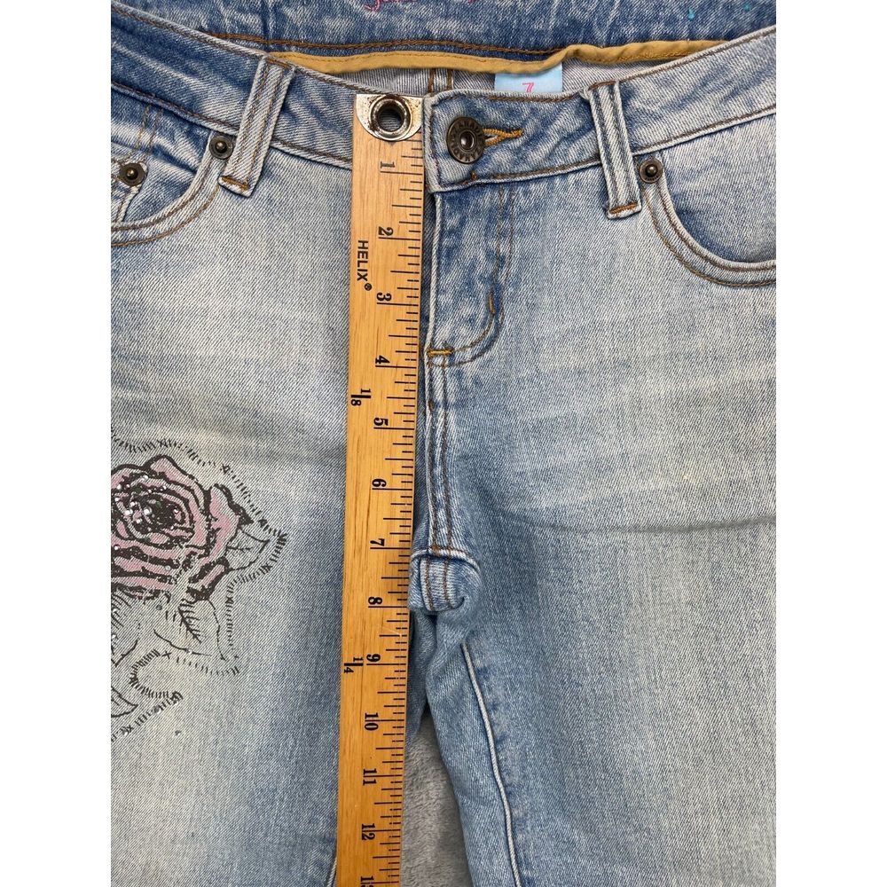 Zana Di Women's Jeans 7 Blue Low-Rise Capri Stretch Denim 30x22.5 Embroidered - Picture 3 of 10